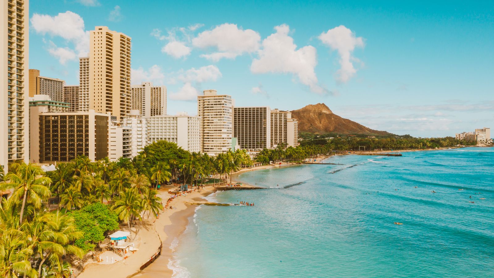 Waikiki Beach and Diamond Head on Oahu